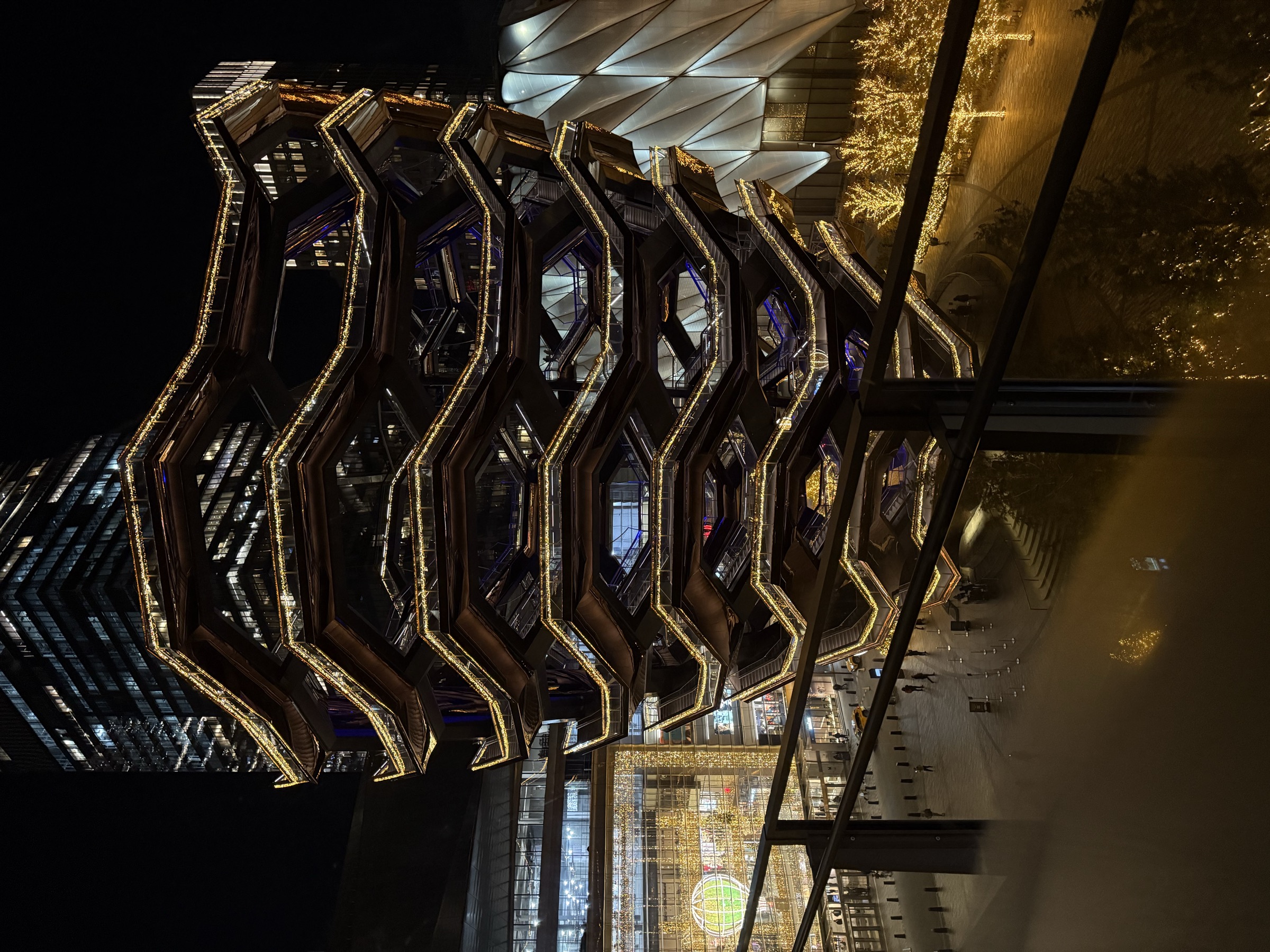 The Vessel at Hudson Yards, at night